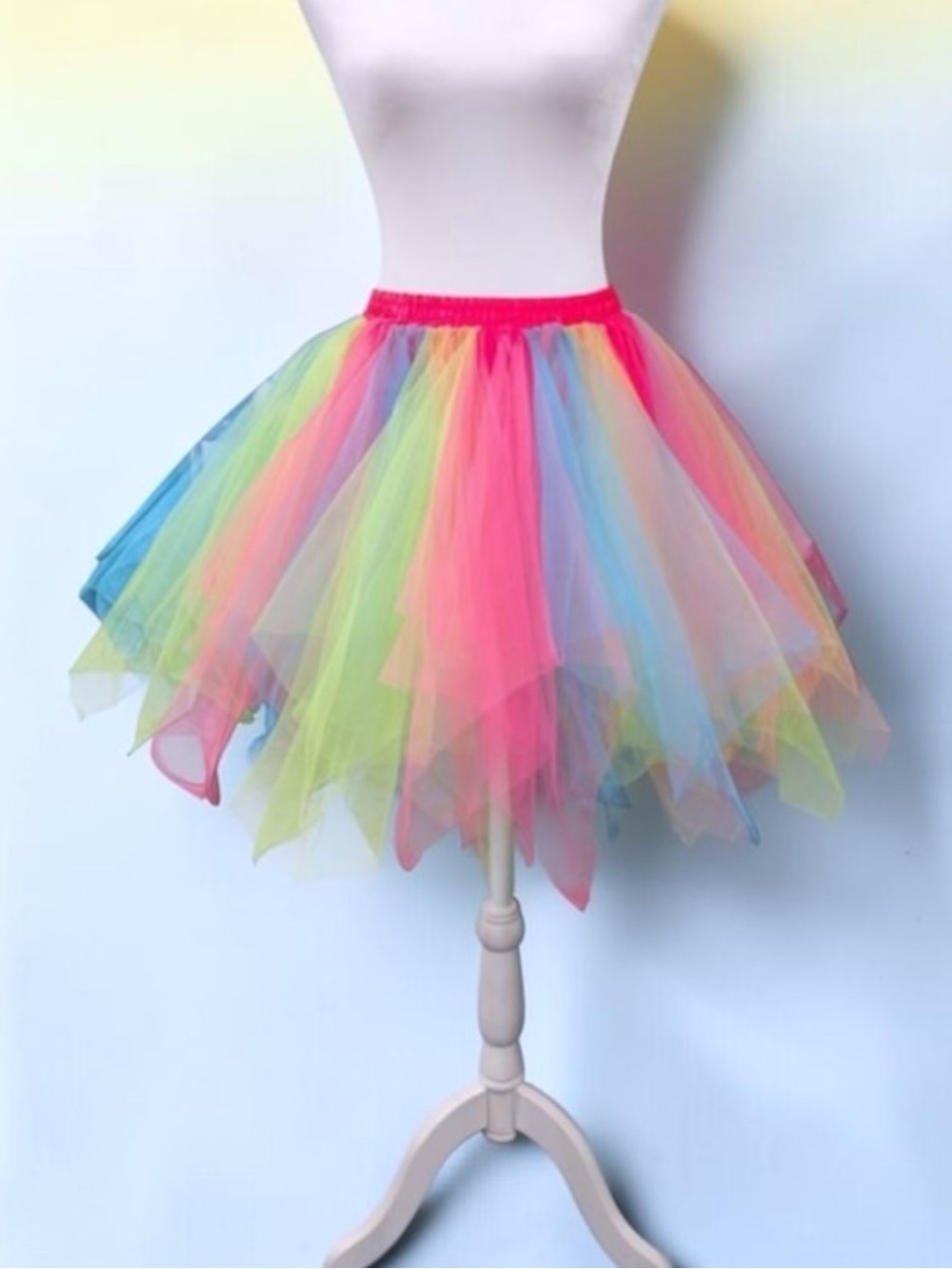 Neon Rainbow Tulle Skirt - Multicolor